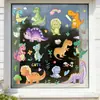 Instituição de Treinamento Criativo para Dinossauros Sala de Aula Cuidados Pós-Escola Jardim de Infância Adesivos para Porta de Vidro Janela Decoração de Sala de Aula Eletricidade Estática