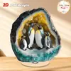 Impresión Plana Transfronteriza 2D Plano Rotación de 360 Grados Escena de Nieve Casa de Pingüinos Decoración de Escritorio Interior y Exterior Festival