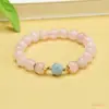 Pulseira de Cristal Rosa Natural Aiyu Pulseira de Cristal de Círculo Único Água-marinha para Mulheres Atacado de Fábrica e Dropshipping S4040402