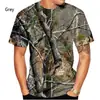 Moda de Verano Camuflaje Digital 3D Impresión Unisex Casual Camiseta de Manga Corta 2024 Venta Caliente Transfronteriza