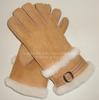 Luvas de couro de ovelha genuíno para homens, moda outono e inverno, luvas grossas, quentes, à prova de vento e frio, luvas para os dedos