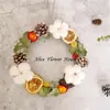 Kit de Manualidades Navideñas Estilo Rústico Americano, incluye materiales para hacer coronas, adecuado para jardines de infancia, floristerías y decoraciones de puertas interiores