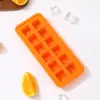 Bandeja de Gelo de Silicone com Prensa para DIY Doméstico Molde de Furo Quadrado Grau Alimentício Fácil de Desenformar Molde de Cubo de Gelo de Silicone Atacado