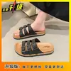 Novas sandálias slip-on versáteis para exterior, praia, sola grossa, retrô, verão, casual, moda 2025