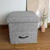 Taburete de Almacenamiento de Madera para el Hogar con Tela, Taburete para Mesa de Comedor, Taburete Plegable Multifuncional con Patas de Madera, Taburete de Sofá con Almacenamiento