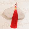 Borla redonda de seda helada de poliéster de 12 cm con hilo dorado, borla de seda helada, borla para Hanfu cheongsam hecha a mano, adornos colgantes de borla de solapa a presión, venta al por mayor