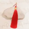 12cm cerrado hilo dorado Seda de Hielo Borla DIY hecho a mano hanfu cheongsam solapa de presión borla colgante adornos para oreja