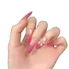 Manicura Rosa, Uñas Portátiles Ojo de Gato Flor de Hielo, Uñas Almendradas de Longitud Media de Gama Alta, Uñas Postizas Removibles, Piezas de Uñas Populares