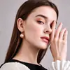 Exquisito moda Gancho de orelha com incrustação de diamante Coreia do Sul elegante simples nicho brincos de pérola retrô versátil novos brincos brincos brincos
