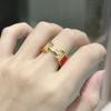 Anillo de letra H con baño de oro de 18 quilates, cuadrado con diamantes de circonita en forma de escalera, anillo de boda clásico con artesanía de epoxi, blanco, rojo, azul marino, mariposa