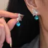 Pendientes franceses huecos de plata 925 estilo nuevo personalizados con diamantes, pendientes vintage de lujo ligero de mariposa nicho personalizados con perlas para mujer