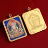 Thangka de Xizang Pintado a Ouro Meio Pintado à Mão Oito Santos Protetores Zodiacais Doze Signos do Zodíaco Pingentes Pingente do Bodhisattva Manjushri