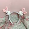 Diadema de conejo rosa amor para mujer, verano, para lavarse la cara, sujetar el pelo, pinza de presión, tocado, máscara, banda especial para el pelo