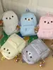 Mochila linda de dibujos animados, mochila de estudiante de aspecto genial, nueva mochila de oso de color sólido de doble hombro, mochila de estudiante de gran capacidad