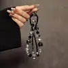 Corrente de Mão para Bolsa de Luxo de Alta Qualidade com Contas de Cristal, Lanyard Curto para Pulso, Pingente de Concha para Chaveiro de Carro, Tendência