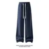 Pantalones Casuales de Sarga para Hombre 2026 Primavera Nuevo Retro Americano Moderno Versátil Corte Holgado Talla Grande Cintura Elástica Pantalones Rectos