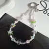 Cadena de teléfono de tulipán y mariposa con cuentas exquisitas, fresca y sofisticada, cadena de cuentas hecha a mano DIY, colgante ccd