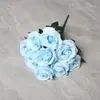 Flores Artificiales para Salón de Bodas, Ramo Falso de Rosas de 9 Cabezas, Adornos para Decoración del Hogar, Flores de Mano, Pared de Flores de Seda Transfronteriza