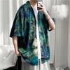 Camisa de Manga Corta con Estampado Integral Estilo Hawaiano Retro de Verano para Hombre Delgada de Marca de Moda Holgada Casual Camisa Floral para Pareja de Media Manga