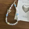 Ins Lanyard de Verano con Lentejuelas y Lazo Cadena para Colgar Colgante Cadena de Cámara Azul Fresco de West Highland Cadena para Teléfono Móvil Cadena CCD