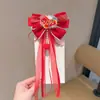 Horquilla para el Cabello con Cinta de Lazo Estilo Antiguo Accesorios para el Cabello Niños Nuevo Año Rojo Festivo Horquilla Niña Traje Han Tocado