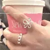 Anillo Fresco Floral Estilo Coreano para Mujer 2025 Nuevo Dopamina Dulce Femenino Anillo para Dedo Índice Diseño Abierto Ajustable