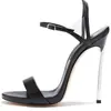 Sandalias Europeas y Americanas de Moda Transfronterizas Sandalias de Tira con Tacón de Metal Zapatos de Mujer de Comercio Exterior