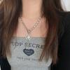 Collar de amor con retrato para mujer, diseño incrustado de diamantes, estilo europeo y americano, moda 2023, estilo Ins, estilo frío, cadena para la clavícula