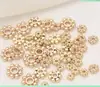 Chapado en Oro de 14K Flor de Copo de Nieve que Conserva el Color Espaciador DIY Accesorios para Joyería Hecha a Mano Pulsera Collar Espaciador de Cuentas Materiales