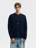 Cárdigan retro de punto trenzado liso estilo japonés, chaqueta suéter casual versátil de otoño para hombre, corte holgado, con botones, cuello redondo