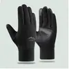Guantes de Invierno de Felpa de Cinco Dedos Cálidos, Cortavientos y a Prueba de Frío para Ciclismo al Aire Libre, Alta Elasticidad, Antideslizantes, Repelentes al Agua y Táctiles