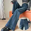 Jeans Retrô Micro-flare Feminino Nova Coleção Primavera 2025 Cintura Alta Solto Calça Sapato de Cavalo Sem Barra para Homens Baixos