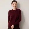 26 Otoño Invierno Nuevo Grueso Cuello Redondo 100% Cachemira Suéter Pulóver para Mujer Tejido Holgado Top de Capa Base