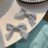 Leite Azul Grampo de Cabelo Cor de Primavera Creme Arroz Lace Bow Hairband Acessórios para o Cabelo Meninas Corda de Cabelo 2021 Novo