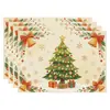 Amazon Manteles Navideños Muñeco de Nieve Árbol de Navidad Manteles Decoración de Mesa de Comedor Occidental Manteles Aislantes Fiesta Navideña