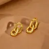 Moda Europeia e Americana Versátil Brincos de Aço Inoxidável para Mulheres Retro Exagerados High-End Populares Banhados a Ouro Ornamentos de Orelha