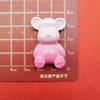 Oso sentado con degradado de colores brillantes de dibujos animados, accesorios de resina para bricolaje, tocado, pinza para el pelo, carcasa de teléfono móvil, joyería, pegatinas decorativas