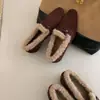 Nuevos Zapatos Individuales Cuadrados Peludos de Estilo Coreano para Mujer Otoño/Invierno 2026 Zapatos Individuales Cálidos de Moda Versátiles Zapatos Grandes de Algodón
