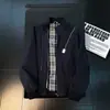 Chaqueta de béisbol retro vintage americana, ropa deportiva de otoño para hombre, casual, cuello alto, chaqueta Harrington de corte holgado