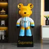 Urso Dj Violento Pintado à Mão Grande Ornamento de Chão para Sala de Estar, Hotel, Transmissão ao Vivo Criativa, Novo Produto 2025, Envio Direto da Fábrica