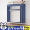Guarda-roupa de aço de porta dupla extra-espesso, guarda-roupa simples, guarda-roupa de quarto extra-grande estilo chinês, guarda-roupa de cabeceira, armário de armazenamento e organização