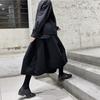 Yohji Yamamoto Viento Oscuro Primavera y Otoño Diseño Espeso Sentido Casual Falda de Burbujas Florales Falda Falda de Longitud Media Falda Paraguas para Mujer