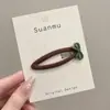 Presilha de Cabelo de Alto Padrão Coreana para Mulheres Presilha de Lã Estilo Retrô Outono Inverno Presilha para Franja Presilha Fofa de Coração Acessórios de Cabelo Adorno de Cabeça