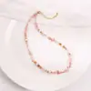 Colgante de pintura al óleo de diseño original serie El Jardín de Monet cristal de sandía aventurina collar pulsera de perlas de agua dulce naturales