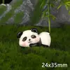 Creativa Linda Redonda Linda Muñeca Panda Rojo Jardinería DIY Decoración Coche Escritorio Micro Paisaje Pequeños Adornos