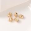 Banhado a ouro real 14K contas em formato de luxo leve pulseira DIY feita à mão colar branco dourado prateado fosco com material de contas