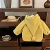 [Procesamiento y Personalización] ¡Hombre Estrella Original! Chaqueta de Elfo con Capucha de Forro Polar para Bebé Niño y Niña Little Blogger Coreano