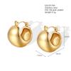 Aretes de Bola Geométrica Retro Francesa Europea y Americana Moda para Mujer Combinan con Todo Lujo Ligero en Forma de C Acero de Titanio Chapado en Oro de 18K