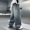 Pantalones para niño, colección primavera/otoño, nuevo estilo 2026, para niños mayores, pantalones vaqueros anchos de otoño, pantalones largos, estilo coreano, modernos para niños
