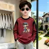 Camiseta de manga larga con bloques de color de algodón puro para niño, nuevo estilo primavera y otoño, top elegante, niño guapo, niños medianos y mayores, prenda interior, ropa de otoño